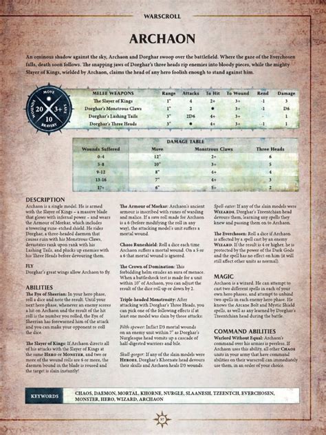 archaon the everchosen warscroll.